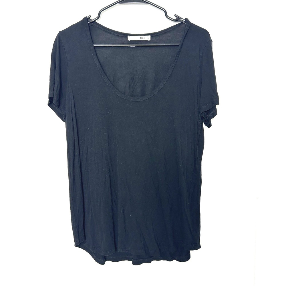 Wilfred Free T-Shirt Womens M Black Scoop Neck Short Sleeve Basic Minimalist